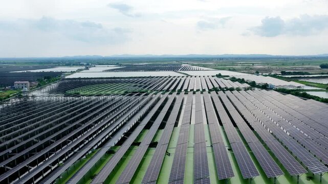 Aerial View of Fishing-Solar Complementary Photovoltaic Power Station
