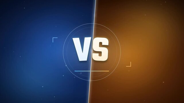 Versus battle background with glowing blue and orange split for sport competition matchup intro