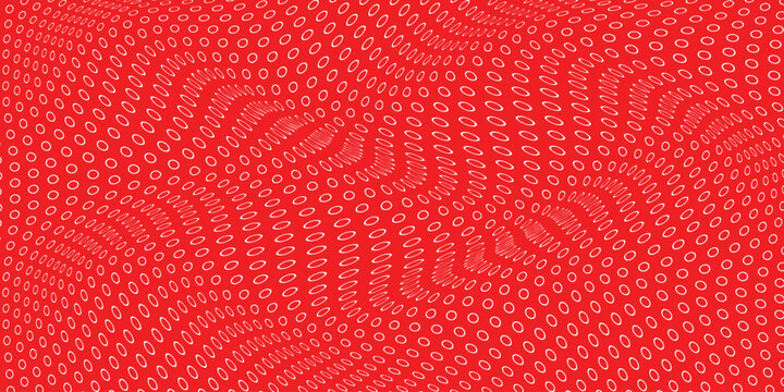 simple white outline polka dot wave pattern on red for banner poster background.