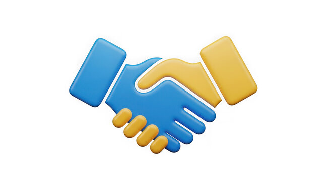 Business handshake 3d icon for partnership.