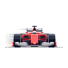 Obraz premium Red Formula Racing Car on White Background - Speed and Motion