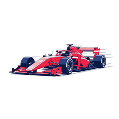 Obraz premium Red Formula Racing Car on White Background
