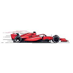 Obraz premium Red Formula Racing Car Vector Illustration on White Background
