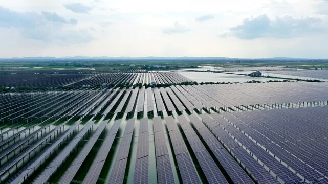 Aerial View of Fishing-Solar Complementary Photovoltaic Power Station