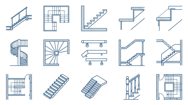 Architectural Staircase Design Concepts Sketches