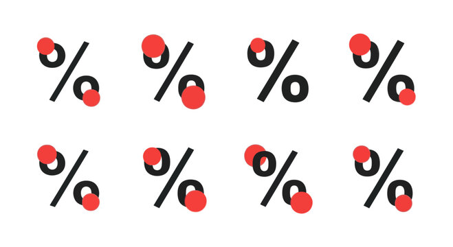 Percentage Symbols with Red Dots - Discount, Sale, Marketing, Finance Concept