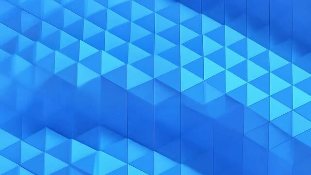 A vibrant blue geometric surface with repeating triangular patterns