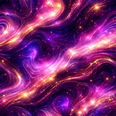 Obraz premium Cosmic Purple Pink Gold Fluid Art Abstract Galaxy Texture Background