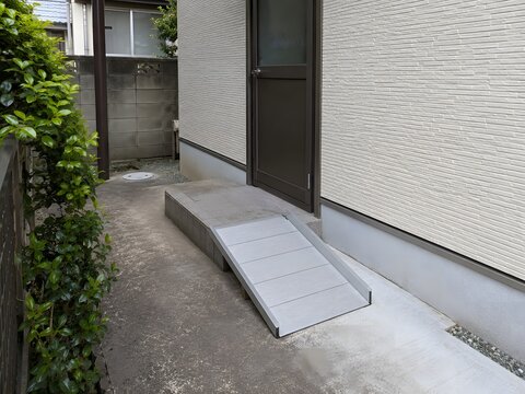 Small Back Entrance Ramp for Step-Free Utility Door Access
