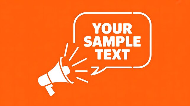 Megaphone, announcement template, speech bubble, promotional icon, advertising design element