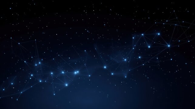 Deep Space Constellations Forming Intricate Geometric Patterns with Bright Glowing Stars
