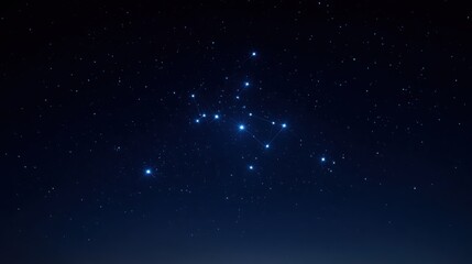 Fototapeta premium Brilliant star clusters form intricate geometric patterns across the deep blue cosmic night sky