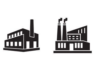 Fototapeta premium Factory building icon silhouette vector illustration