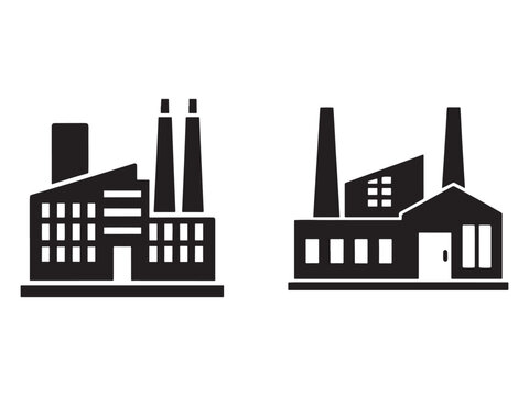 Industrial factory icon silhouette vector illustration