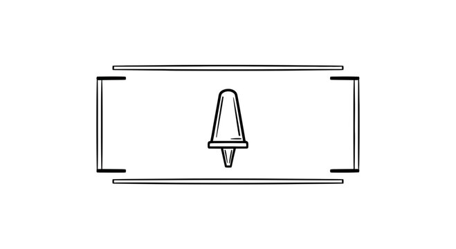 Hand Drawn Bell Icon with Frame, Doodle Style, Simple Graphic Element