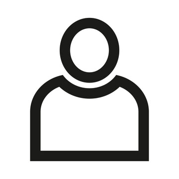 Minimalist black and white user profile icon on plain background