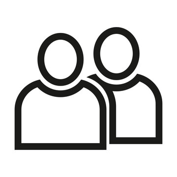 Minimalist Abstract Human Connection Symbol on White Background