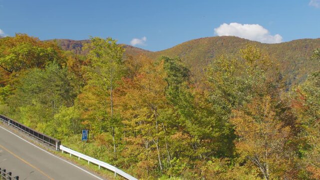 蔵王エコーライン 滝見台 展望台の紅葉 Autumn foliage at Takimidai Observation Deck on Zao Echo Line