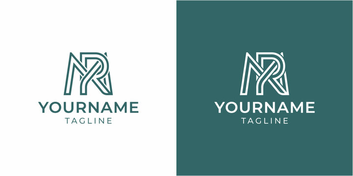 Logo design with letter NR.