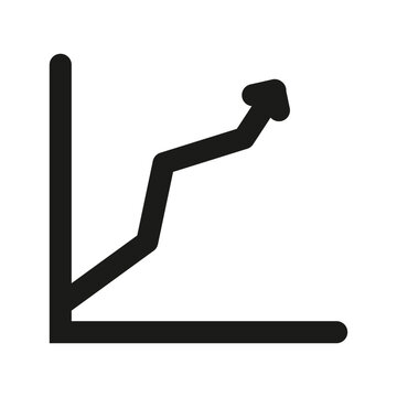 Minimalist upward growth arrow symbolizing progress and success in business