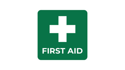 Obraz premium Green First Aid Medical Sign Symbol.