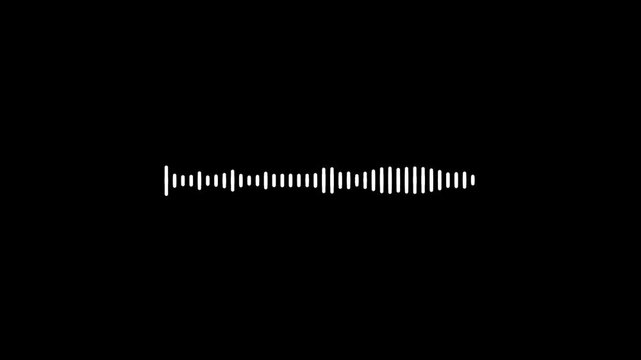 Futuristic Audio Waves Visualization on Black Background; Bright Audio Wave Digital Frequency Animation, Podcast Sound Waves for Online Audio Streaming, and Abstract Music Wave Loop.
