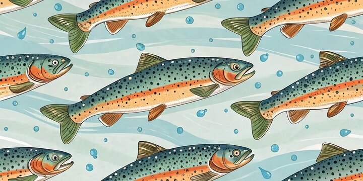 seamless pattern of Guppy