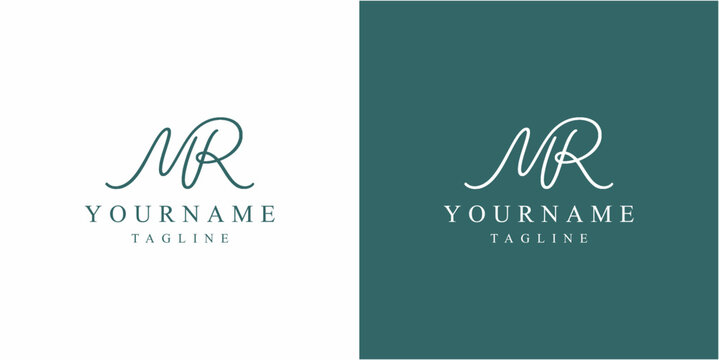 Logo design template with MR initials.
