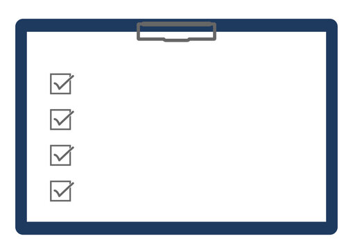 Clipboard with checklist template for text entry