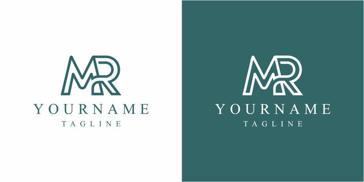 Logo design with letter MR.