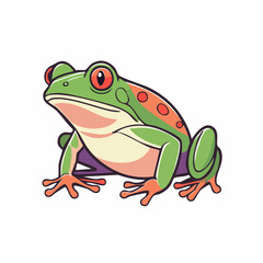 Fototapeta premium Cartoon Red-Eyed Tree Frog Illustration