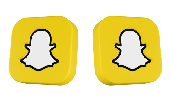 snapchat icon 3d render square button