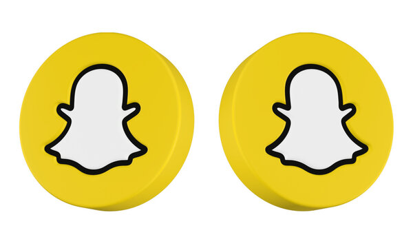 snapchat icon 3d render circle button