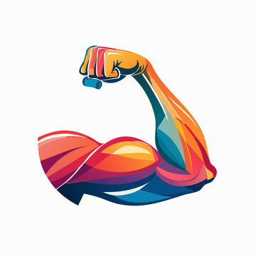 Colorful Bicep Flex Icon