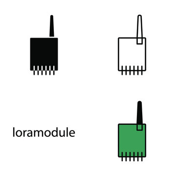 Lora module symbol vector art illustration. lora module icon graphic sign. isolated on background.