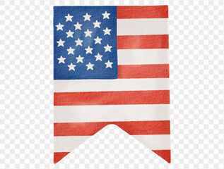 Obraz premium Watercolor patriotic banner flag festive decoration illustration Vector.