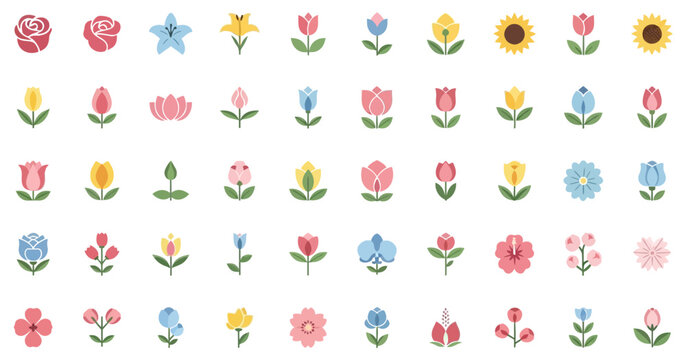 Hand Drawn Watercolor Floral Border with Spring Flowers and Leaves on Transparent Background