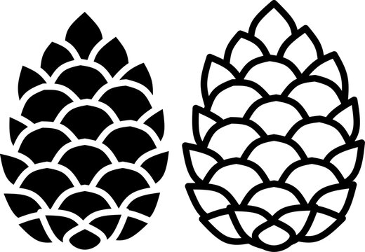 Versatile nature and Christmas themed icons of a pine cone