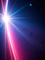 Fototapeta premium Bright Cosmic Starburst with Lens Flare in Deep Space