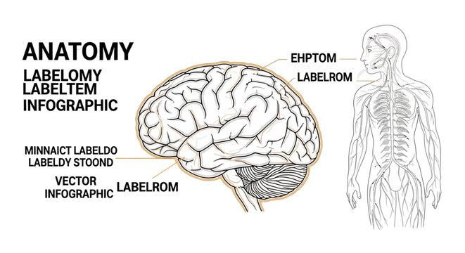 Human Brain Anatomy Medical Illustration.