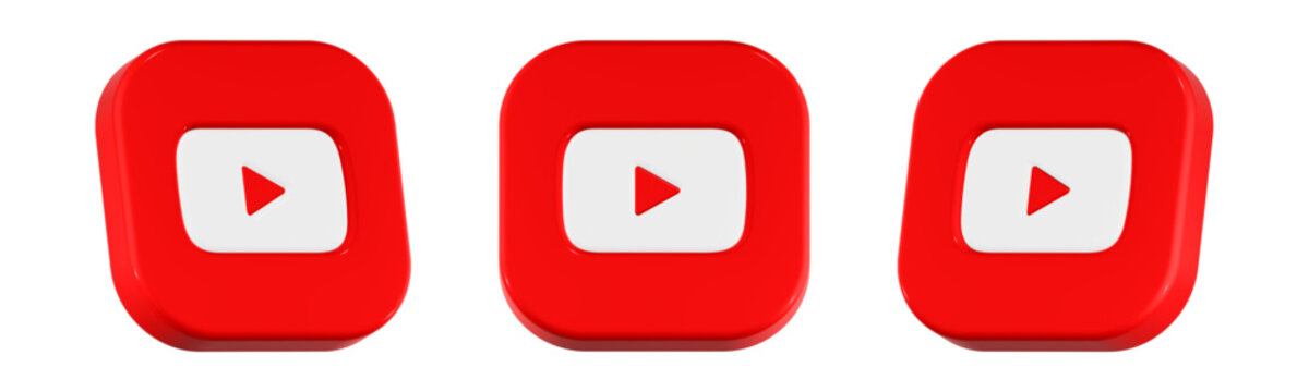 youtube icon 3d render red button