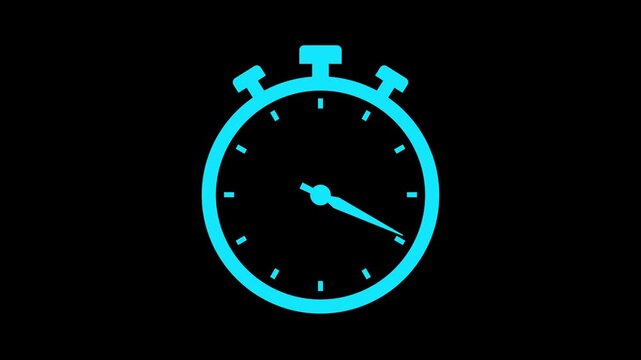 Stopwatch countdown animation. Stopwatch timer icon animation. stopwatch time indicator for countdown and timing control 4k video