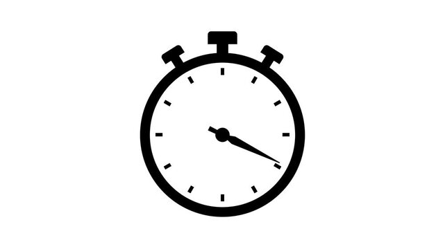 Stopwatch countdown animation. Stopwatch timer icon animation. stopwatch time indicator for countdown and timing control 4k video