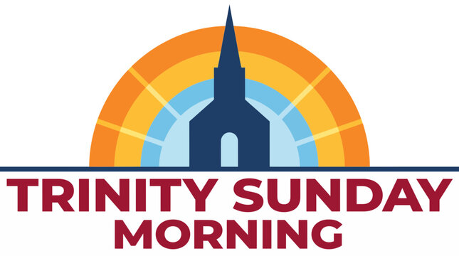 Sunrise over Church Steeple Trinity Sunday Morning Illustration
