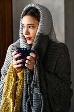 Woman in peaceful morning moments with coffee and mindfulness, balanced and healthy lifestyle