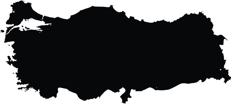 Black silhouette map of turkey country shape