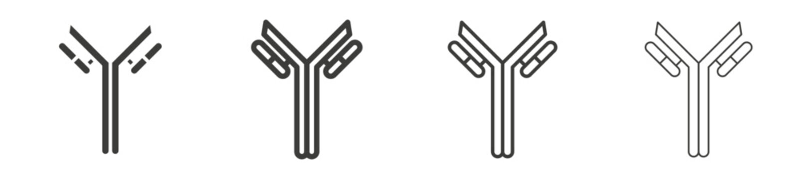 Antibody icon collection on white background