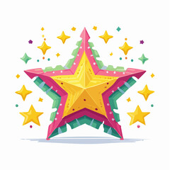 Obraz premium Colorful Star Illustration with Sparkles