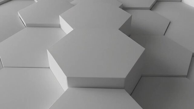 Abstract background with white three dimensional hexagonal shapes