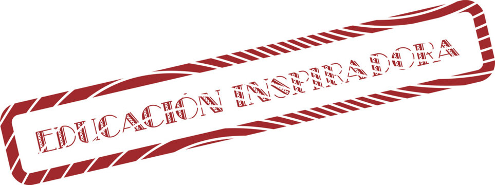 Inspiring Education message red rubber stamp with distressed texture motivating learners to succeed